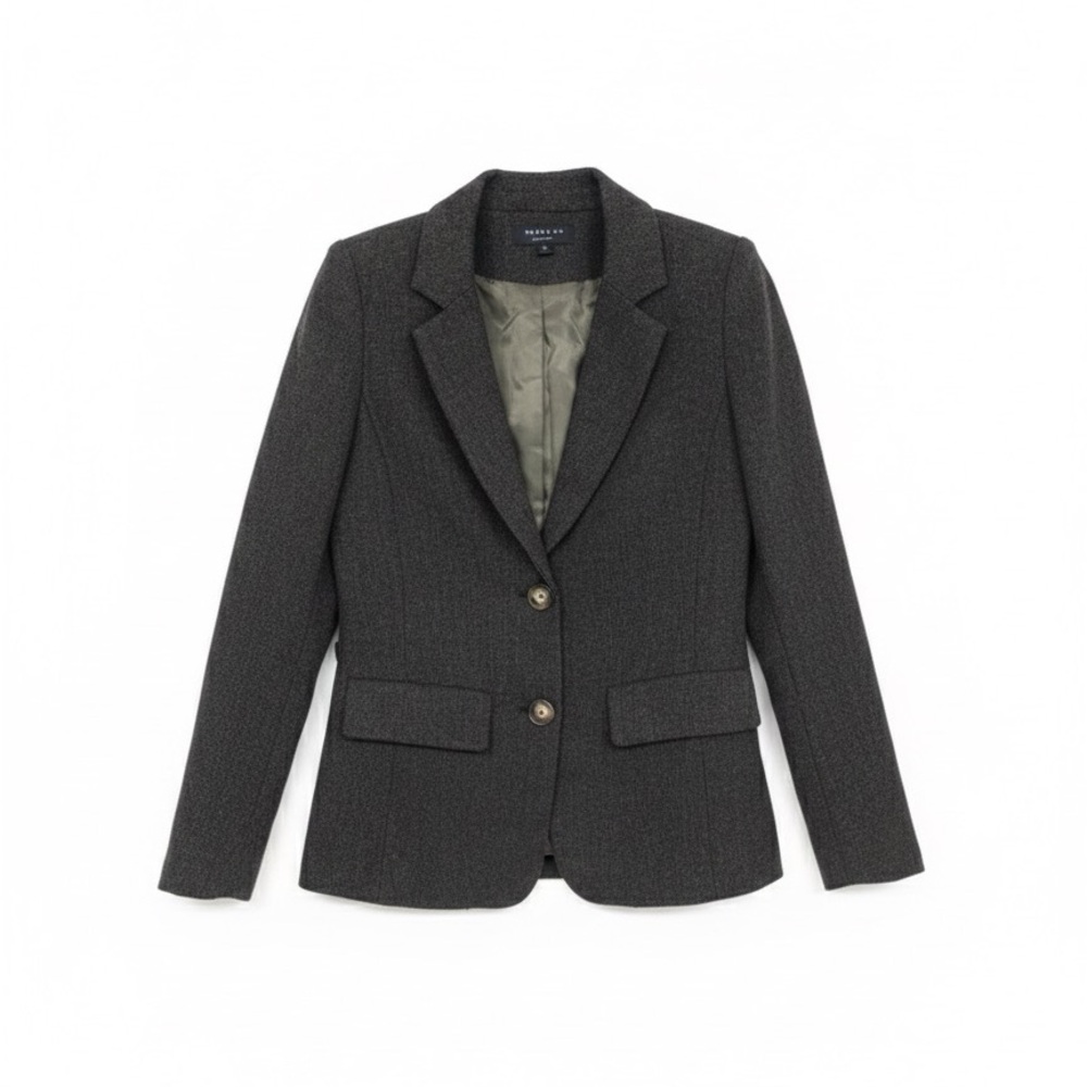Current Air Dark Brown Tweed Tailored Blazer Jacket Size XS